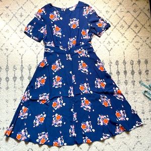 Boden Ruth Floral Primrose Midi Dress US10